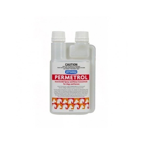 Vetsense Permetrol Spray & Rinse Insect Fly Treatment Horse Dog 250ml