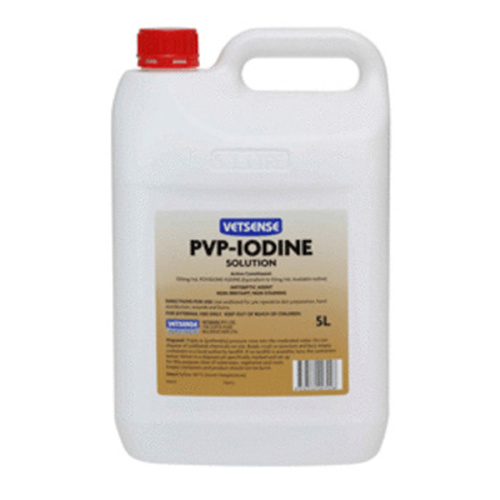 Vetsense PVP Iodine Solution Anti-Septic 100mg/ml 10% 5L