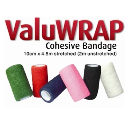 Valuwrap Cohesive Bandage Conforming Adhesive 10cm Black 