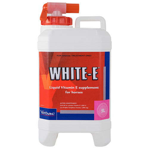 Virbac White E Liquid Vitamin E Supplement for Horses 5L 