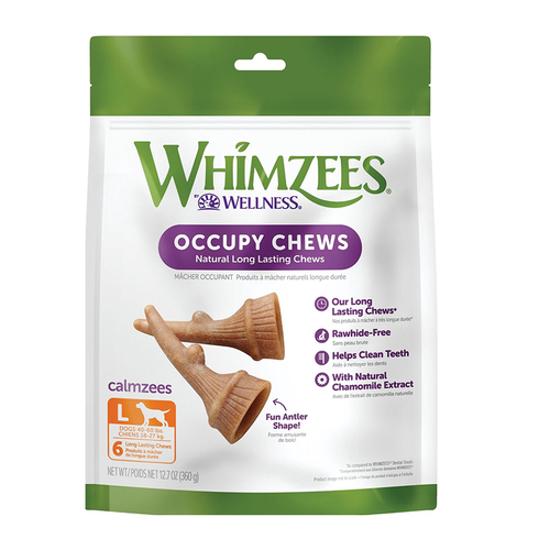 Whimzees Antler Occupy Long Lasting Chews for Large Dogs Value Bag 6 Pack
