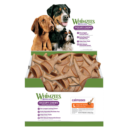 Whimzees Antler Occupy Long Lasting Chews for Large Dogs Bulk 22 Pack