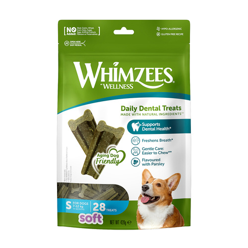 Whimzees Daily Dental Treats Soft for Small Dogs 7-12kg 28 Pack