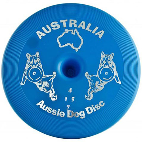 Aussie Dog Safe Flying Toy Disc Blue Floppy 