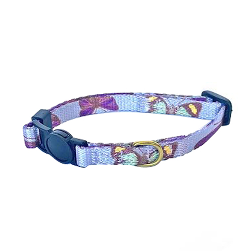 Anipal Bobby the Purple Azure Butterfly Durable Cat Collar XS