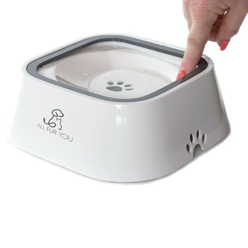 All Fur You Anti Splash Dog Water Bowl Anti Spill Bowl White