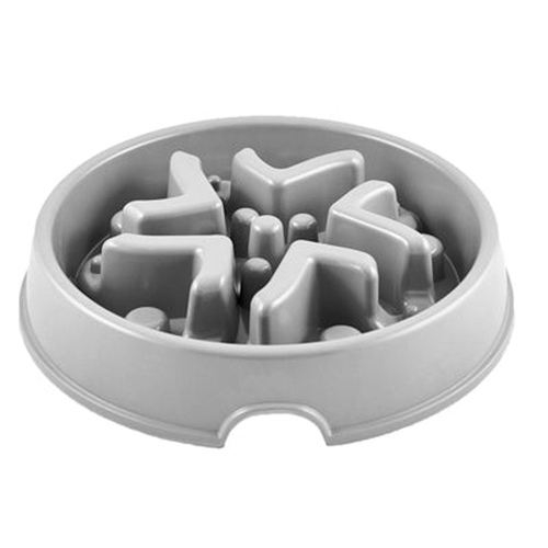 All Fur You Bamboo Slow Feeder Eco-Friendly Pet Dog Bowl Grey