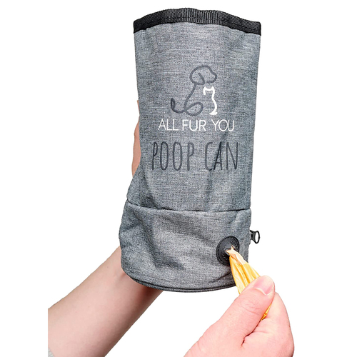 All Fur You Pet Dog Collapsable Washable Durable Poop Can Bag Grey