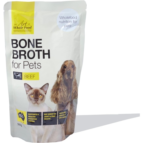 The Art of Whole Food Beef Bone Broth for Pets Wet Dog Food 8 x 500g