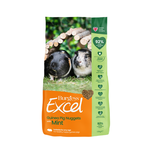 Burgess Excel Adult Guinea Pig Nuggets High in Fibre with Mint 1.5kg