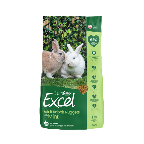 Burgess Excel Adult Rabbit Nuggets High in Fibre with Mint 10kg