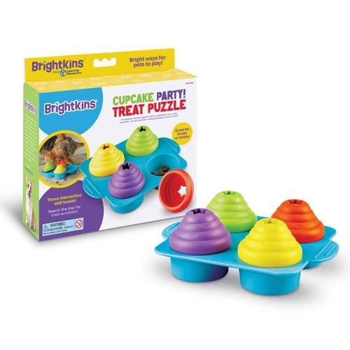 Brightkins Cupcake Party Interactive Treat Dispenser Puzzle Dog Toy