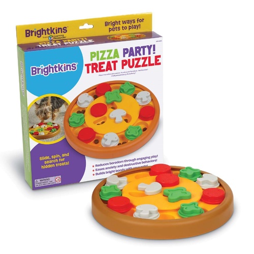 Brightkins Pizza Party Interactive Treat Dispenser Puzzle Dog Toy