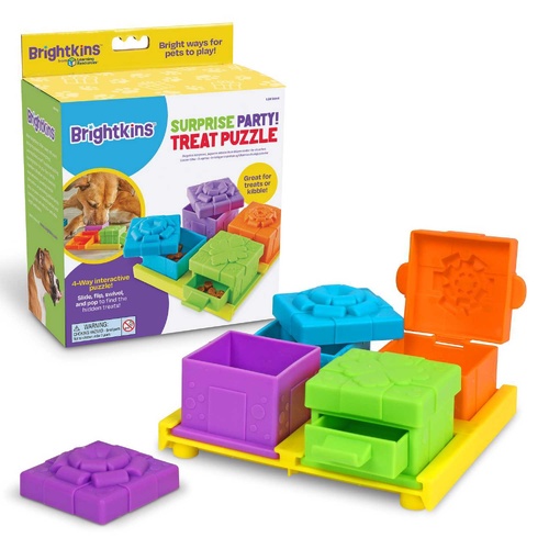 Brightkins Surprise Party Interactive Treat Dispenser Puzzle Dog Toy