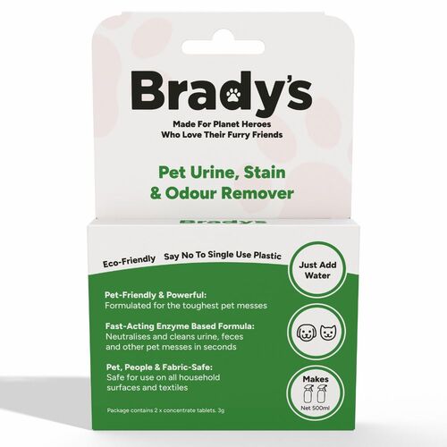 Bradys Pet Urine Stain & Odour Remover Eco-Friendly Spray Tablet for Dogs & Cats