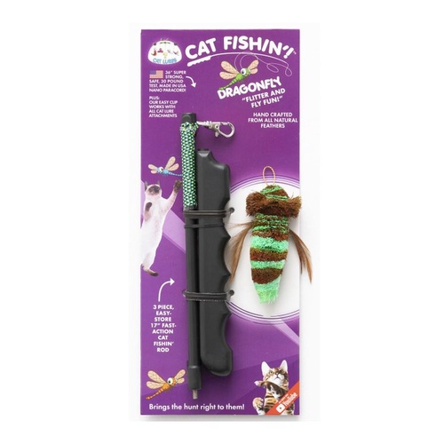 Cat Lures Cat Fishin Rod Teaser Interactive Play Cat Toy Dragonfly