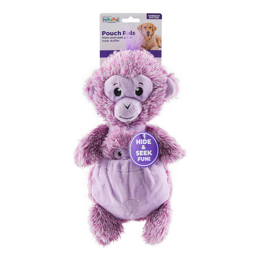 Charming Pet Pouch Pals Monkey with Baby in Pouch Plush Dog Toy