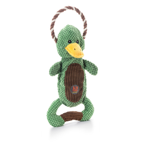 Charming Pet Scrunch Bunch & Squeak Duck Plush Dog Squeaker Toy Green