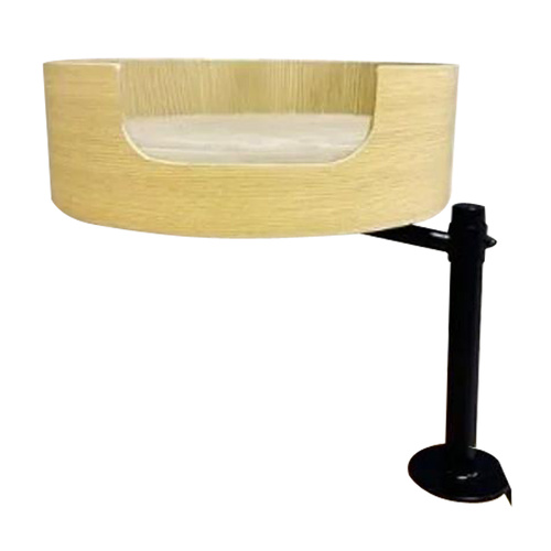 Desk Nest Cat Bed with Wrap Around Pillow & Extra Cushion Covers White Oak