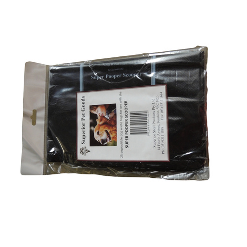 Superior Pet Goods Super Pooper Scooper Waste Bag Flat 25 Pack