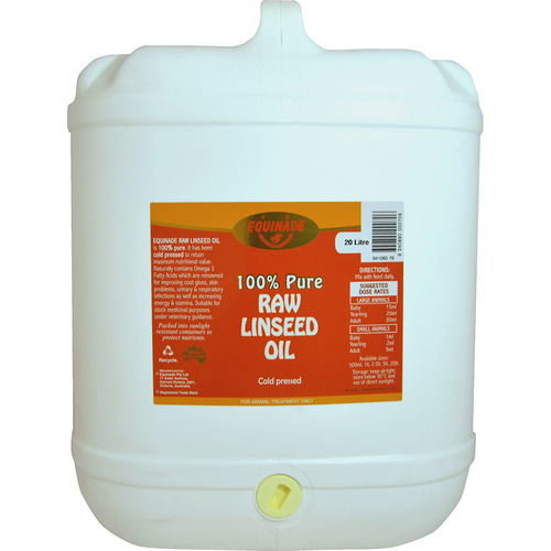 Equinade Pure Raw Linseed Oil Horse Coat and Conditioning 20L 