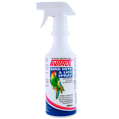 Avitrol Feathered Caged Pet Bird Mite & Lice Spray 500ml 