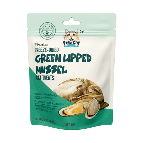 Freecat Premium Freeze-Dried Green Lipped Mussel Natural Cat Treats 40g