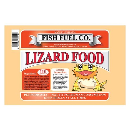 Fish Fuel Co Lizard Food Cubes for Pets Only Keep Frozen 110g