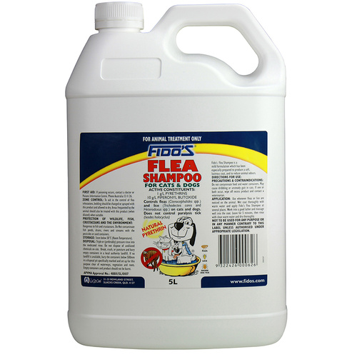 Fidos Flea Shampoo Dogs & Cats Flea & Tick Treatment 5L 
