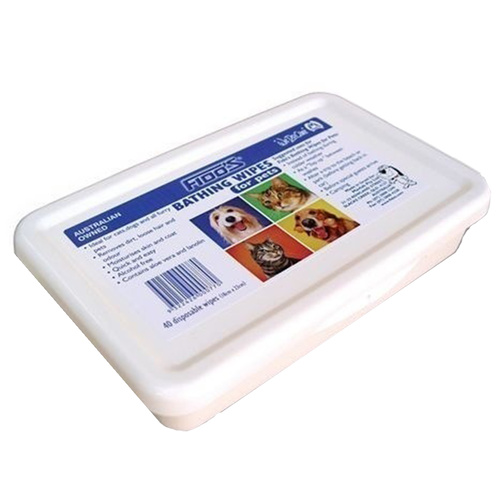 Fidos Bathing High Quality Alcohol Free Disposable Pet Wipes 40 Pack 