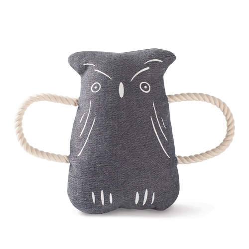 Fringe Studio Owl Canvas Tug Interactive Durable Plush Dog Toy