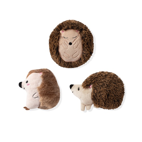 Fringe Studio Hedgehogs Interactive Play Plush Dog Squeaker Toy 3pcs