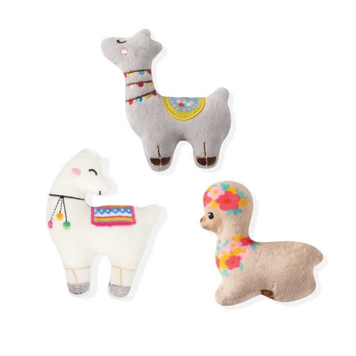 Fringe Studio Llama Love You Forever Interactive Plush Dog Squeaker Toy 3pcs