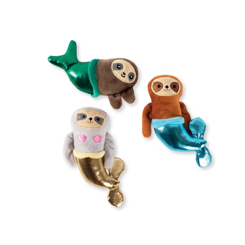 Fringe Studio Mermazing Mersloth Interactive Play Plush Dog Squeaker Toy 3pcs