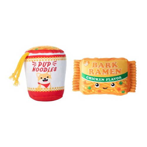Fringe Studio Nothin But Noodles Interactive Plush Dog Squeaker Toy 2pcs