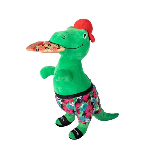 Fringe Studio Pizzasaurus Rex Interactive Play Plush Dog Squeaker Toy XL