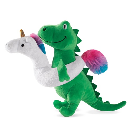 Fringe Studio Summa Time Rex Interactive Play Plush Dog Squeaker Toy