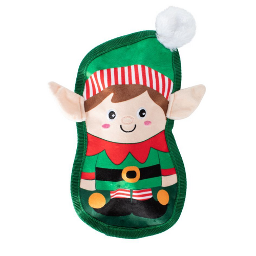 Fringe Studio Christmas Just Being My-Elf Interactive Plush Dog Squeaker Toy