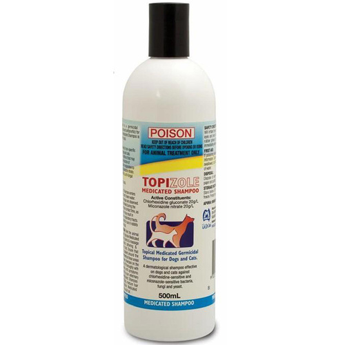 Fidos Topizole Dogs & Cats Medicated Treatment Shampoo 500ml 
