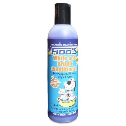 Fidos White & Bright Conditioner Grooming Aid for Dogs & Cats 250ml 