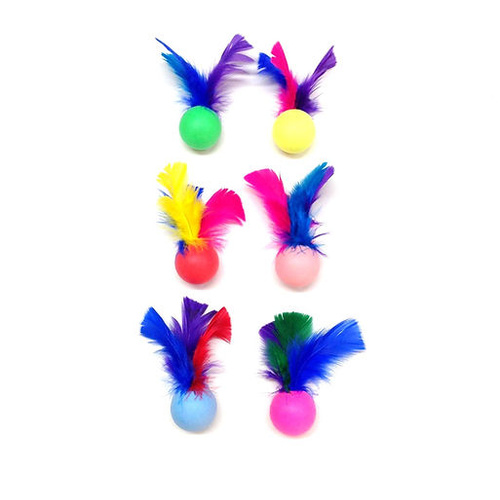 Go Cat Da Bird Feather Pong Interactive Play Pet Cat Toy Assorted