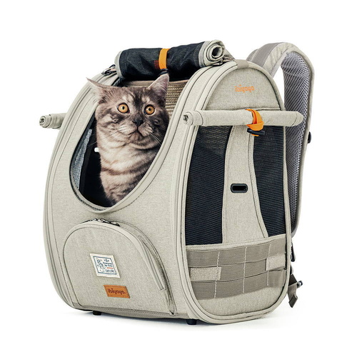Ibiyaya Adventure Backpack Durable Pet Cat Carrier Grey Green