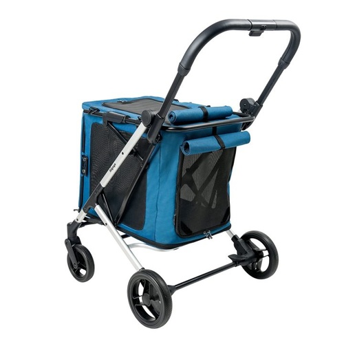 Ibiyaya 2-in-1 BigBuddy Collapsible Pet Stroller & Crate Combo Crystal Teal