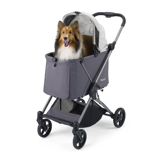 Ibiyaya Maxi Deep Carriage Pet Stroller for Pets Up to 25kg Grey