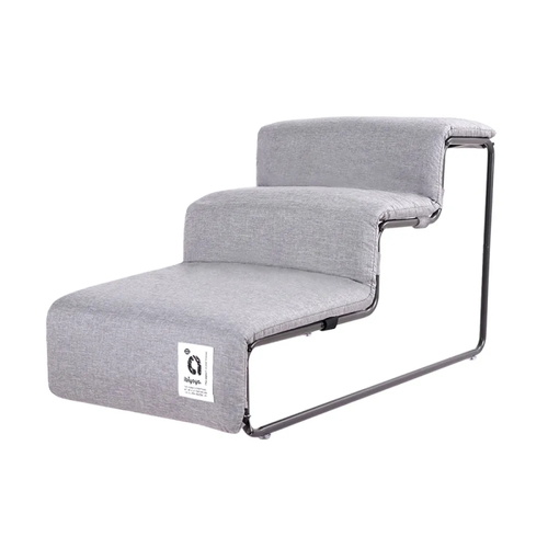 Ibiyaya Everest Pet Dog Stairs Non-slip Padding for Bed & Couch Grey