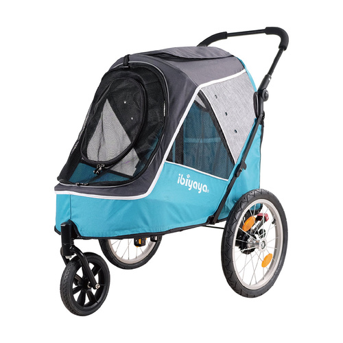 Ibiyaya Happy Pet Trailer / Jogger 2.0 with Bike Attachment Blue