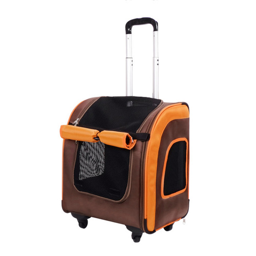 Ibiyaya Liso Backpack / Trolley Pet Carrier for Dogs Brown/Orange