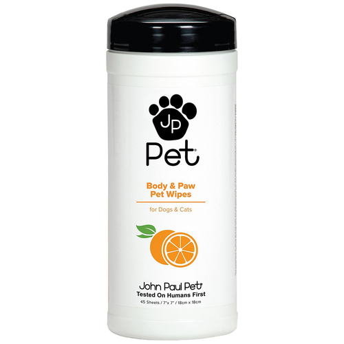 John Paul Pet Dogs & Cats Body & Paw Pet Wipes 45 Sheets