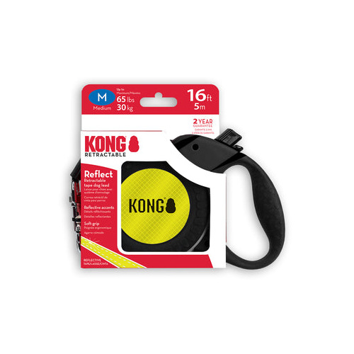 KONG Dog Reflect Retractable Leash Black Medium