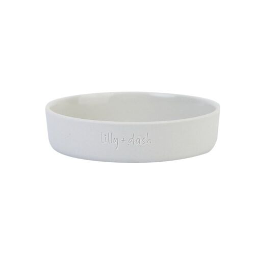 Lilly + Dash Durable Ceramic Cat Bowl Dishwasher Safe for Pets Cloud